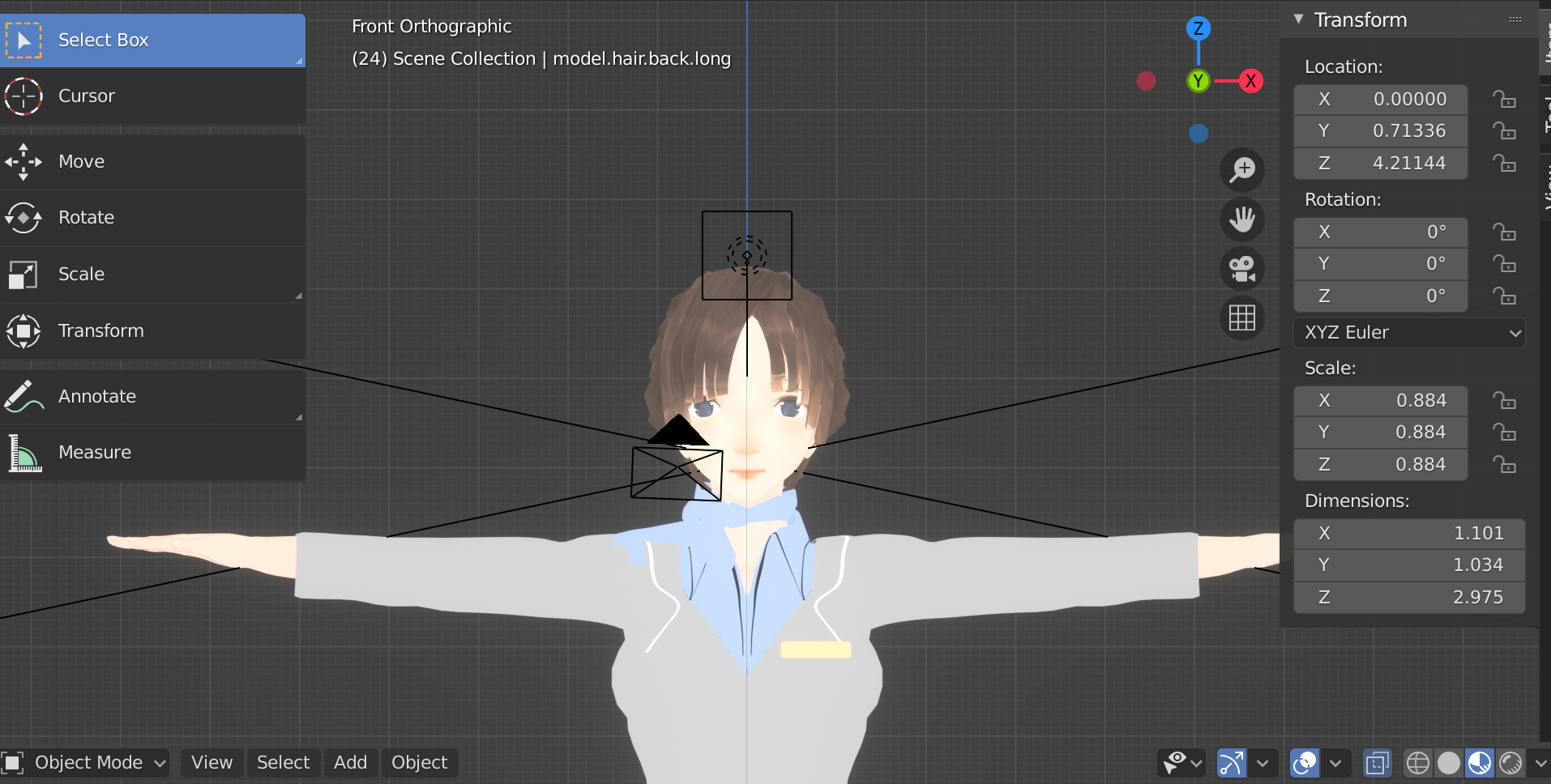 Base Female Model with Anime Face preview image 3